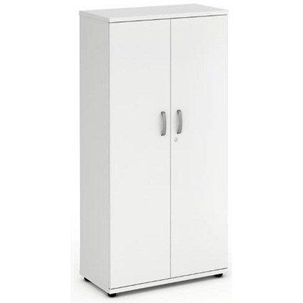 Impulse Tall Cupboard, 3 Shelves, 1600mm High, White
