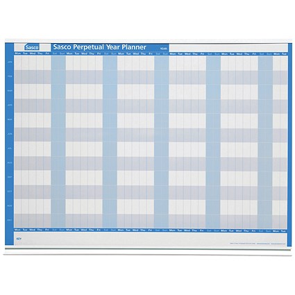 Sasco Magnetic Perpetual Year Planner, Mounted, 915x610mm