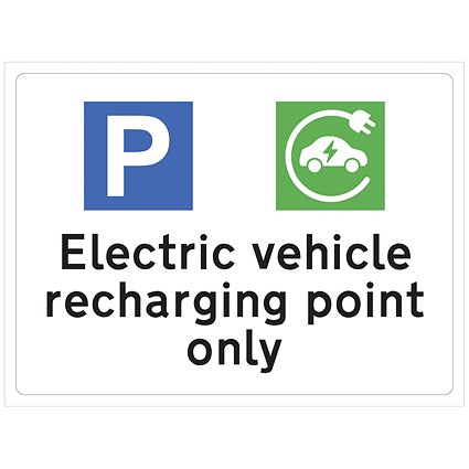 Spectrum Safety Sign Electric Vehicle Recharging Point Only, 400x300mm, PVC