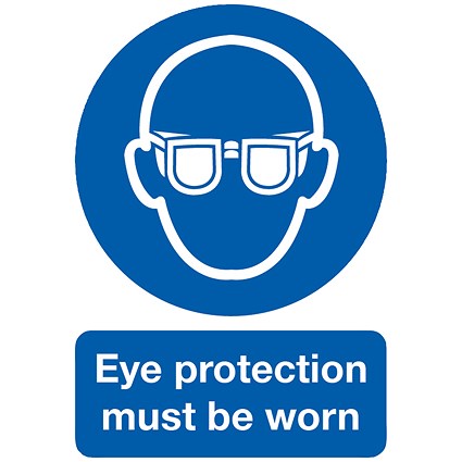 Safety Sign Eye Protection Must be Worn, A4, PVC