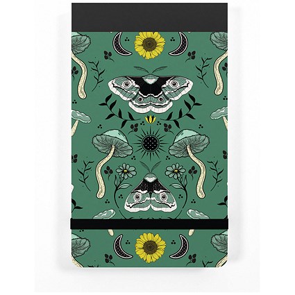 Silvine Pocket Modern Prints Notebook, 127x82mm, Ruled, 160 Pages, Green