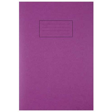 Silvine Exercise Book Tough Shell Feint Ruled With Margin A4 Purple (Pack of 25)