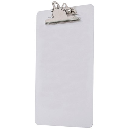 Stewart Superior Seco Acrylic Clipboard with Hook, Foolscap, Clear