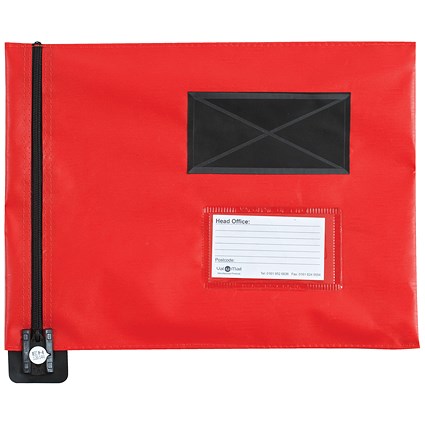 GoSecure Flat Mailing Pouch, 286x336mm, Red