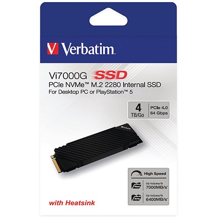 Verbatim Vi7000G M.2 PCIe NVMe Solid State Drive, 4TB