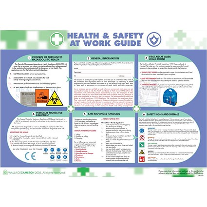 Wallace Cameron Health and Safety At Work Poster, Laminated, Wall-mountable, A2