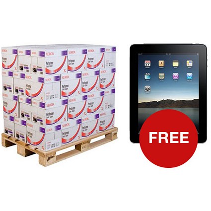 Xerox Performer A4 Multifunctional Paper / White / 80gsm / Pallet (40 Boxes) + FREE iPad air