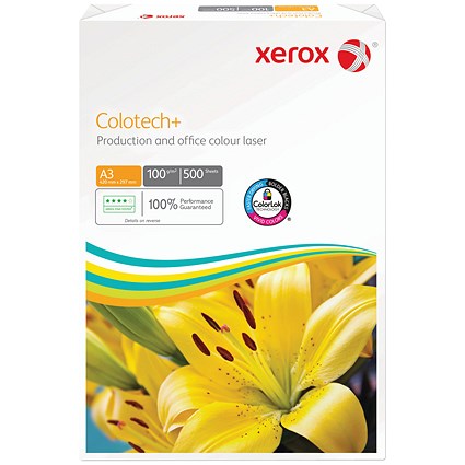 Xerox A3 Colotech+ Paper, White, 100gsm, Ream (500 Sheets)