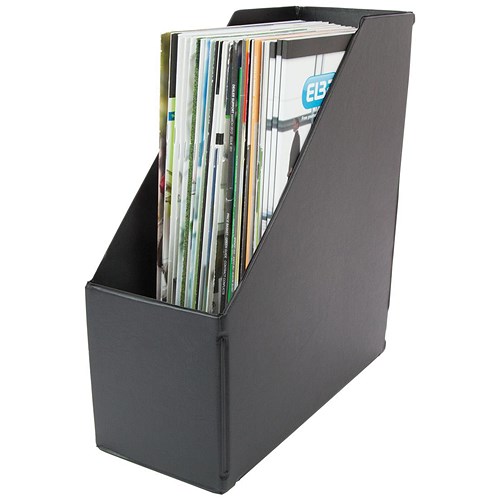 Plastic Jumbo Magazine Rack / 110mm / A4 / Black / Pack of 5