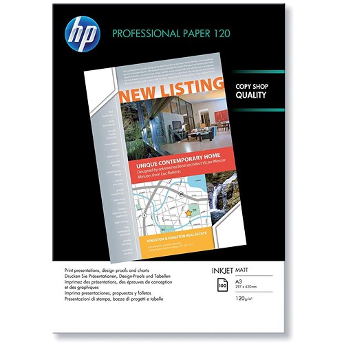 HP A3 Professional Matt Inkjet Paper / 120gsm / 100 Sheets