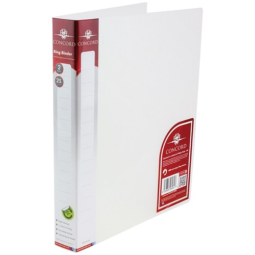 Concord Natural Ring Binder / A4 / 25mm Capacity / Clear / Pack of 10