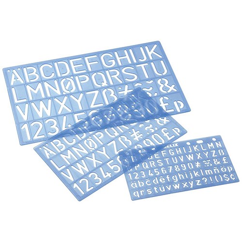 Stencil Pack of Letters Numbers and Symbols / 10mm 20mm 30mm