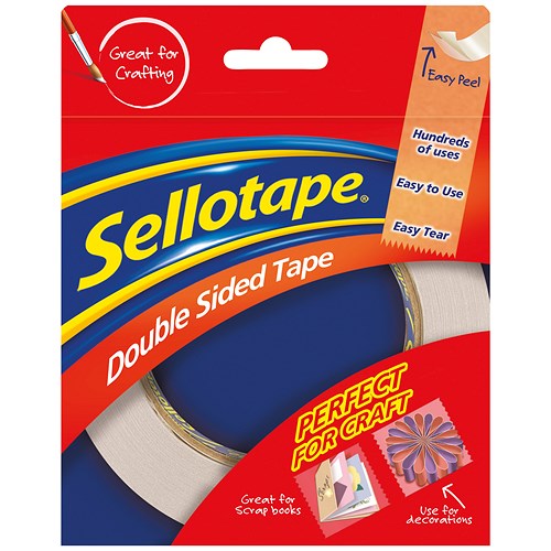 Sellotape Doublesided Tape / 12mm x 33m / Pack of 12