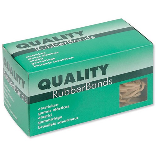 Quality Rubber Bands / Assorted Sizes / 454g Box