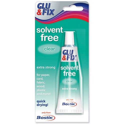Bostik Glu & Fix All Purpose Adhesive Solvent Free Extra Strong Quick Drying 50ml [Pack 6]