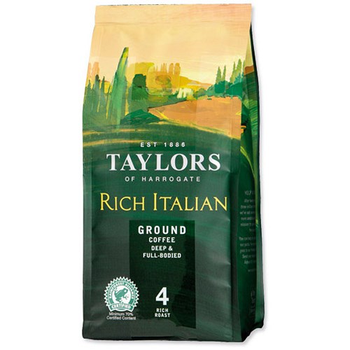 Taylors of Harrogate Rich Italian Ground Coffee / Dark Roast / 227g