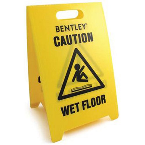 Corrugated Floor Sign "Caution Wet Floor Cleaning in Progress"