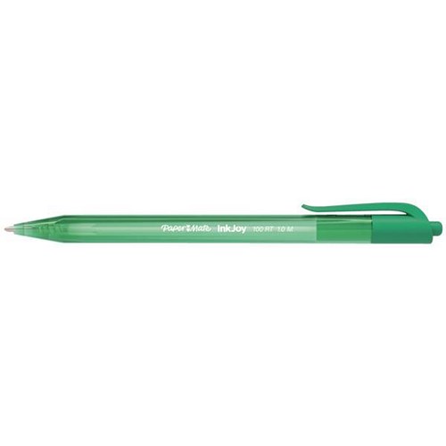 Paper Mate Inkjoy 100 Retractable Ballpoint Pen / Green / Pack of 20