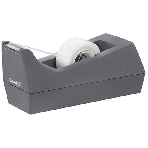 Scotch Magic Tape C38 Dispenser + 1 Tape Roll Grey