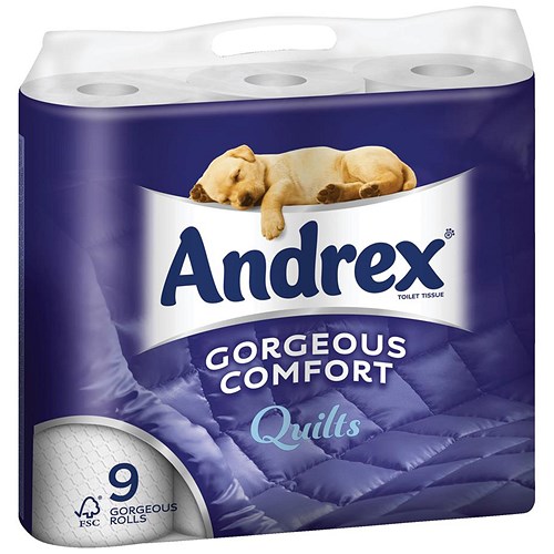 Andrex Toilet Rolls / Quilted / White / 9 Rolls