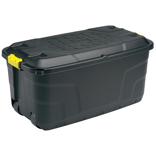 Strata Storage Trunk with Lid & Wheels / 145 Litre / Black