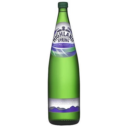 Highland Spring Sparkling Mineral Water 12 x 1 Litre Glass Bottles
