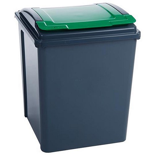 Recycle Bin / 50 Litres / Green Lift Lid