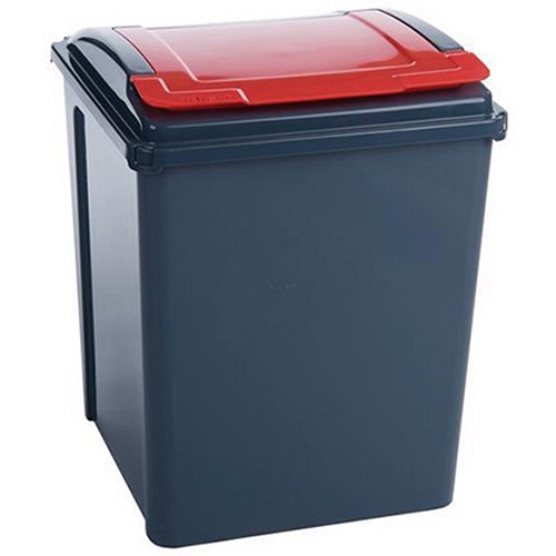 Recycle Bin / 50 Litres / Red Lift Lid