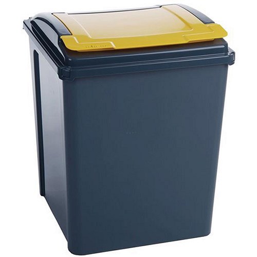 Image of Recycle Bin / 50 Litres / Yellow Lift Lid