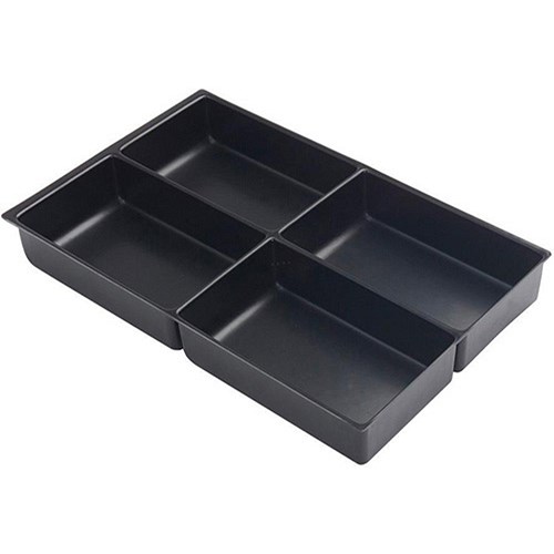 Bisley Insert Tray 2/4 Plastic for Storage 4 Sections H51mm Black