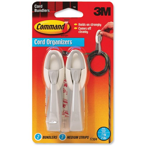 3M Cord Bundlers with Command Strips for Cable Management [Pack 2]