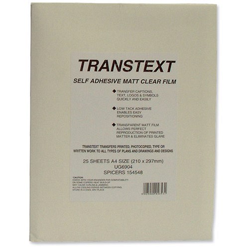 Self Adhesive Matt Film / Clear / A4 / 25 Sheets