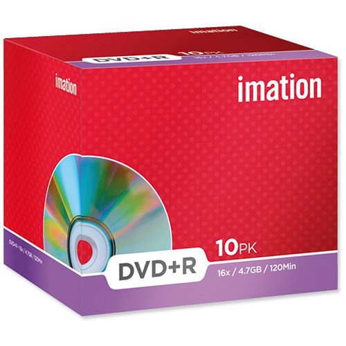 Imation DVD+R Recordable Disk Writeonce Cased 16x Speed 120min 4.7GB