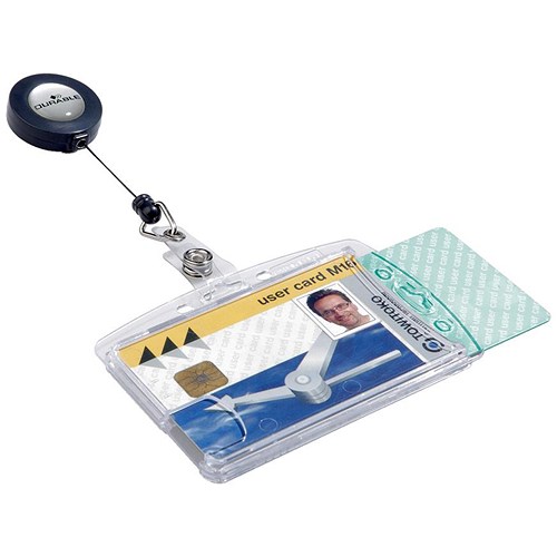 Durable Dual Security Badge Holder with Name Badge & 850mm Reel Pack