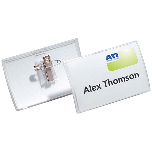 Durable Name Badge / Click Fold / CombiClip / 90x54mm / Pack of 25