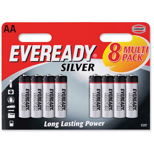 Eveready Silver Battery Carbon Zinc LR06 AA 1.5V [Pack 8]