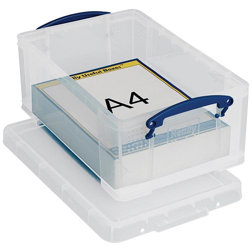 Small (9 Litre) Really Useful Storage Box Clear Strong Plastic