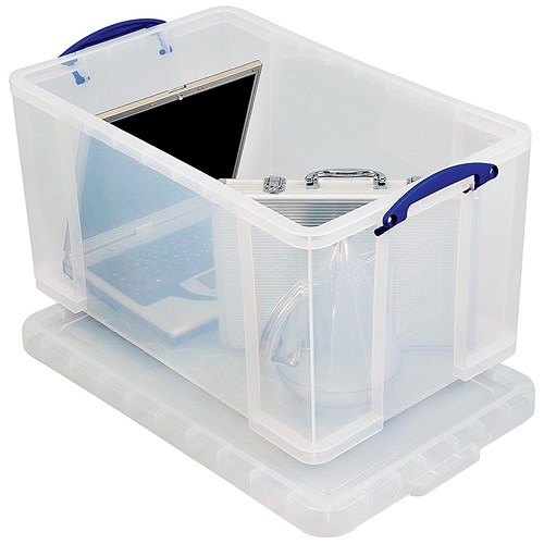Extra Large (84 Litre) Really Useful Storage Box - Clear Strong Plastic