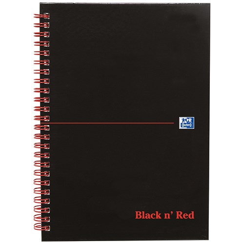 Black n' Red Wirebound Notebook / A5 / Smart Ruled & Perforated / 140