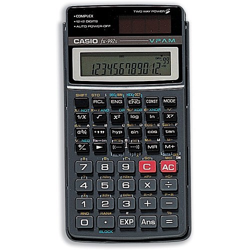 Casio Calculator Scientific Battery/Solarpower 12 plus2 Digit 383