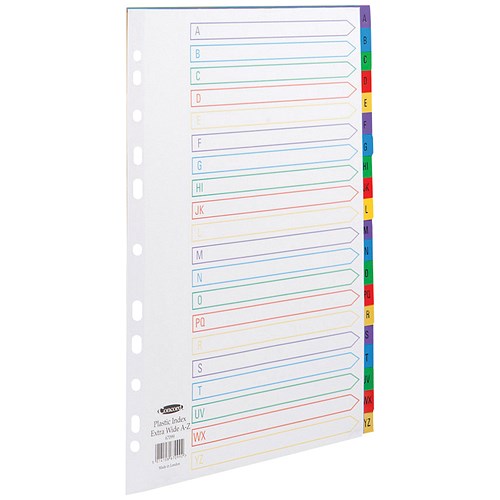 Concord Plastic Index Dividers / Extra Wide / AZ / A4 / Assorted