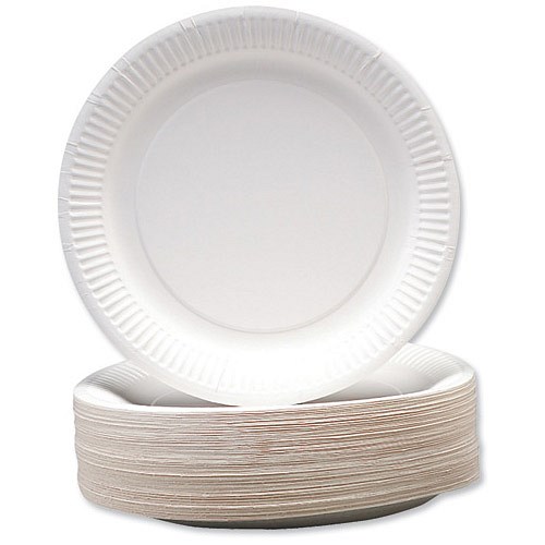 Disposable Paper Plates / 180mm Diameter / Pack of 100