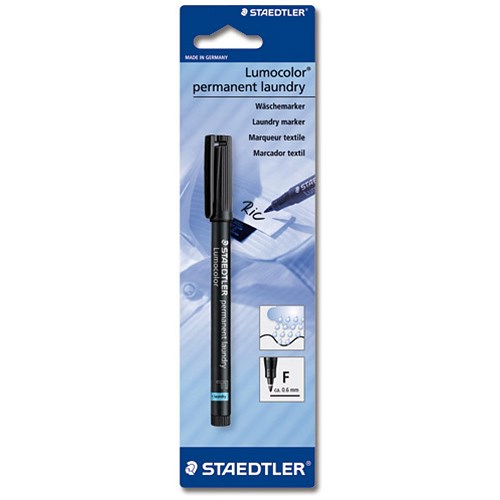 Staedtler Lumocolor Permanent Laundry Marker / Black/ Pack of 10