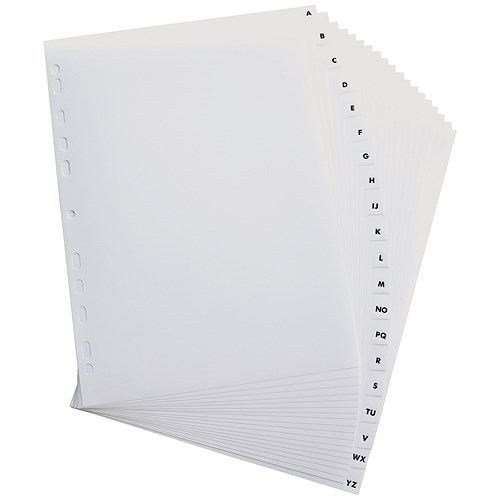 Elba Plastic Index Dividers / AZ / A4 / White