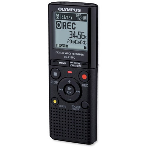 Olympus VN713PC Voice Recorder USB MicroSDHC MP3 WMA 4GB 1626Hrs LP