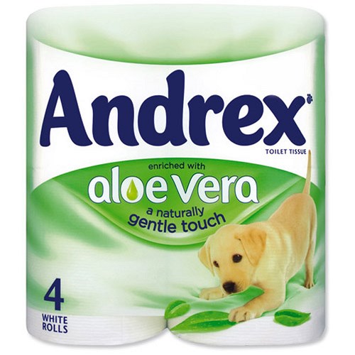 Andrex Toilet Rolls 2Ply 240 Sheets Aloe Vera White [Pack 4]