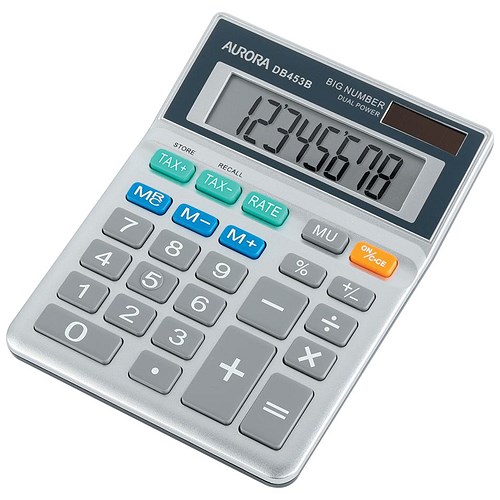 Image of Aurora Calculator Desktop Battery/Solar-power 8 Digit 3 Key 