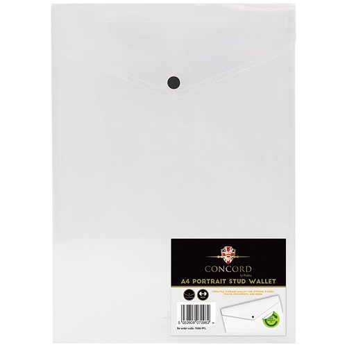 Concord A4 Stud Wallet Files / Clear / Pack of 5