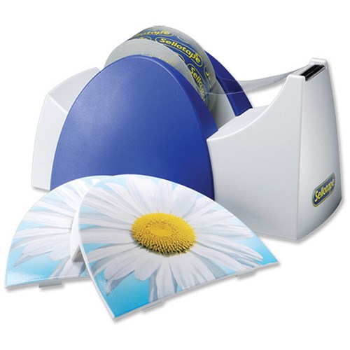 Sellotape Arc Flower Tape Dispenser Nonslip with 2x Rolls Crystal