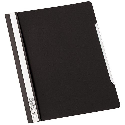 Durable A4 Clear View Folders / Extra Wide / Black / Pack of 50